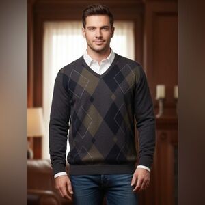 MEXX plaid design sweater size extra large